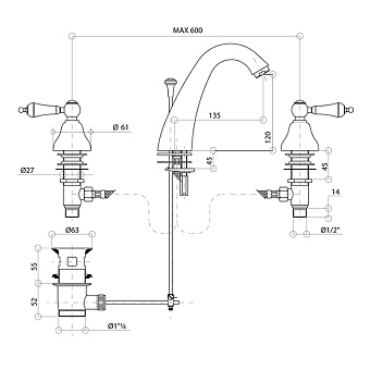 Смеситель для раковины Bongio Capri 17501CR00 хром