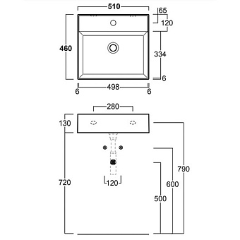 Раковина подвесная SIMAS Agile AG51 nero matt*1 51х46см