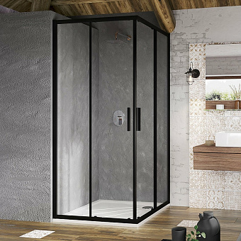 Угловое ограждение RAVAK Blix Slim X1LM70300Z1 195х90см стекло прозрачное