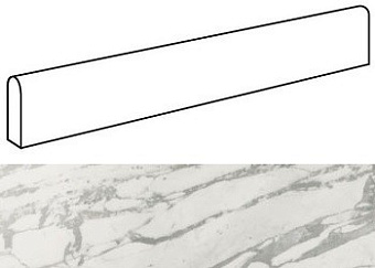 Плинтус Atlas Concord Италия Marvel Pro ADV9 Statuario Select Battiscopa Lappato 60х7,2см 0,432кв.м.
