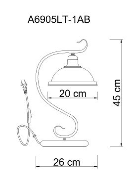 Настольная лампа Arte Lamp SAFARI A6905LT-1AB 60Вт E27