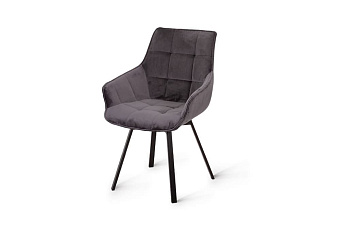 Кухонный стул поворотный AERO 56х61х85см велюр/сталь Dark Grey