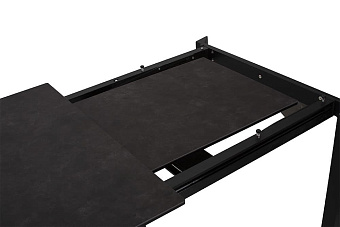 Кухонный стол раскладной AERO 85х140х76см закаленное стекло/керамика/сталь Basalt