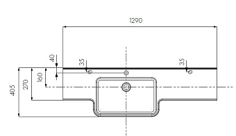 Раковина подвесная Акватон Hotel 1A709931PI01P 129х40,5см