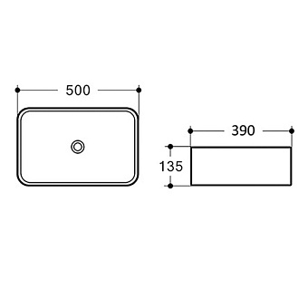 Раковина накладная Comforty T-Y9378MB 39х50см