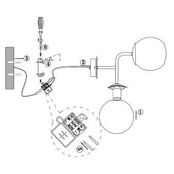 Светильник настенный Maytoni Erich MOD221-WL-02-G 40Вт E14