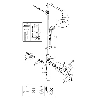 Душевая система GROHE Tempesta Cosmopolitan 26224001 хром