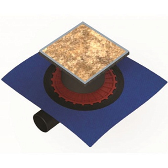 Душевой трап BERGES 093366 150x150 21х19см горизонтальный сток