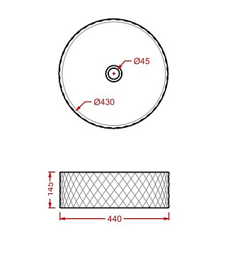 Раковина накладная ArtCeram ROMBO OSL009 03 00 44х44см
