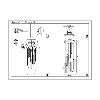 Светильник подвесной ST Luce ST153.443.27 27Вт LED