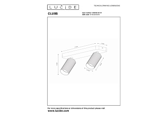 Светильник потолочный Lucide CLUBS 09939/02/31 40Вт GU10