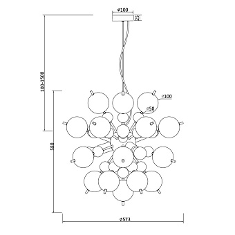 Светильник подвесной Maytoni Bolla MOD133PL-06BS 60Вт E27