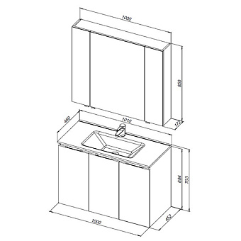 Мебель для ванной AQUANET Алвита New 274198 серый