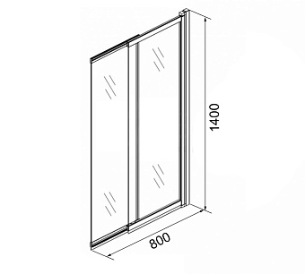 Стеклянная шторка на ванну Azario Merrit AZ-NF6122 800 BLACK 140х80см
