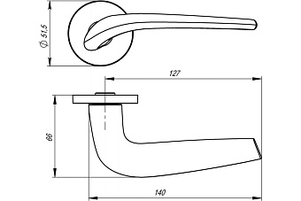 Дверная ручка нажимная ARMADILLO TWIN URS CP-8 39253 хром