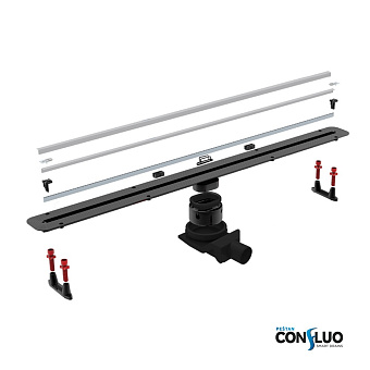 Щелевой душевой трап Pestan Confluo Slim Line 650 74,8х11,6см горизонтальный сток