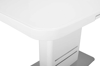 Кухонный стол раскладной AERO 80х120х76см закаленное стекло/сталь White
