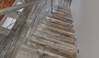 Плитка для ступеней ESTIMA Spanish Wood Steptrade/SP04_NR/30x120x10 коричневый 120х30см 0,36кв.м. матовая