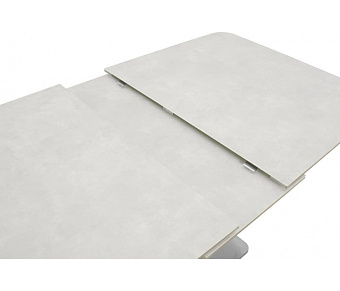 Кухонный стол раскладной AERO 85х140х76см закаленное стекло/керамика/сталь Snow