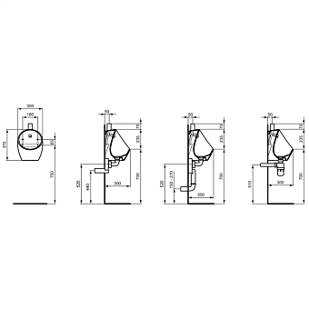Писсуар IDEAL STANDARD SPHERO E189301 с внутренним подводом воды