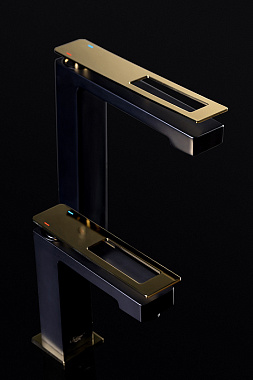 Смеситель для раковины Boheme Q 142-BG золотой/чёрный