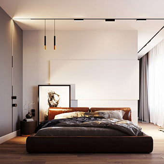 Магнитный трековый светильник Arlight Mag-Flat-25 034213 24Вт LED чёрный