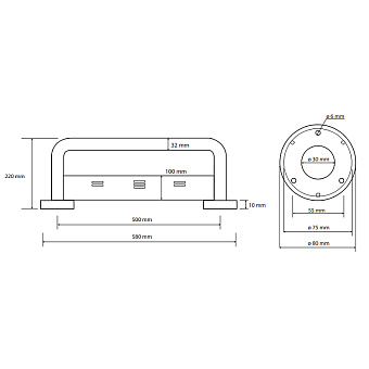 Поручень для ванной BEMETA HELP program 301100573 22см хром