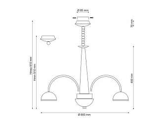 Люстра подвесная Lucia Tucci NATURA 065.8 40Вт 8 лампочек LED