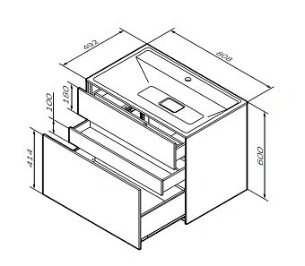 Тумба под раковину подвесная AM-PM Inspire V2.0 M50AFHX0803EGM 49,2х80,8х60см