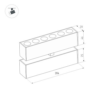 Магнитный трековый светильник Arlight Mag-Dots-Fold-25 033725 6Вт LED чёрный