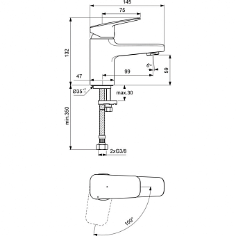 Смеситель для раковины IDEAL STANDARD CERAPLAN BD201AA chrome