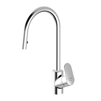 Смеситель для кухни AM-PM Like F8012000 высокий излив хром/чёрный