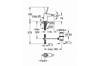 Смеситель для биде GROHE EURODISK JOY 24036LSO белый