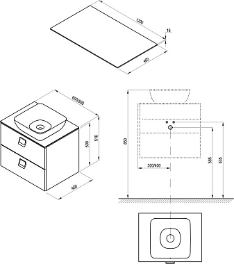 Столешница RAVAK COMFORT X000001381 MFPB 46х120см белая