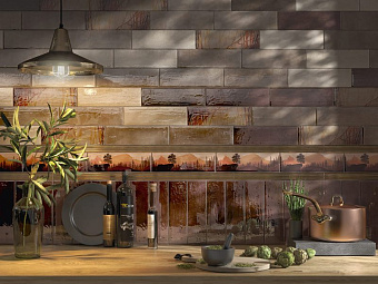 Настенная плитка KERAMA MARAZZI 9041 зеленый темный глянцевый 28,5х8,5см 1,07кв.м. глянцевая