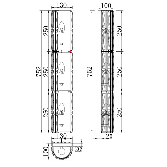 Бра Maytoni Facet MOD094WL-03G 60Вт E14
