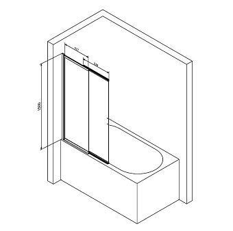 Стеклянная шторка на ванну AM-PM Like W80S-100PS-150MT 150х100см