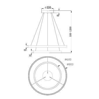 Светильник подвесной Maytoni Rim MOD058PL-L74W4K 88Вт LED