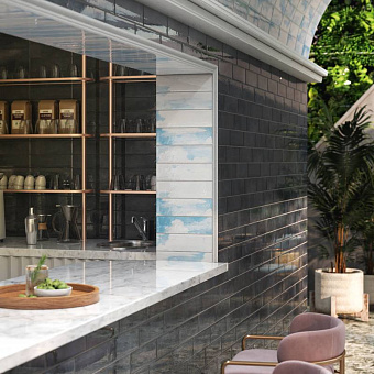 Настенная плитка KERAMA MARAZZI 9041 зеленый темный глянцевый 28,5х8,5см 1,07кв.м. глянцевая