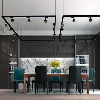 Трековый светильник Novotech PORT 358736 20Вт LED чёрный для трёхфазного трека