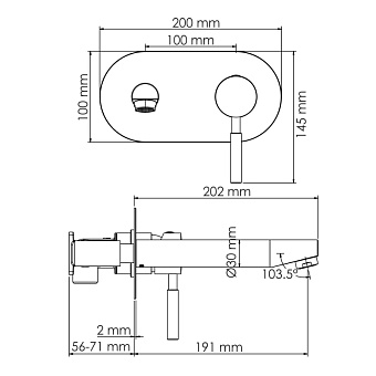 Смеситель для раковины WASSERKRAFT Gollach 3300 3330 чёрный