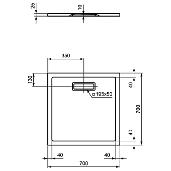 Душевой поддон IDEAL STANDARD ULTRAFLAT NEW T446501 70х70см