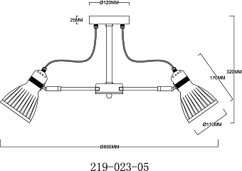 Люстра потолочная Velante 219 219-023-05 200Вт 5 лампочек E14