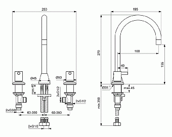 Смеситель для раковины IDEAL STANDARD CERALINE BC196AA хром
