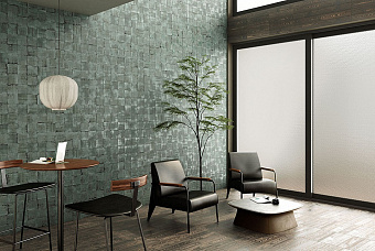 Настенная плитка WOW ENSO 120841 Green 12,5х12,5см 0,556кв.м. глянцевая