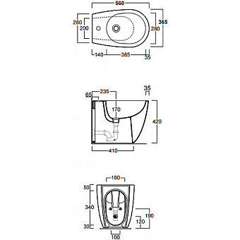 Биде напольное SIMAS Vignoni VI04bi*1