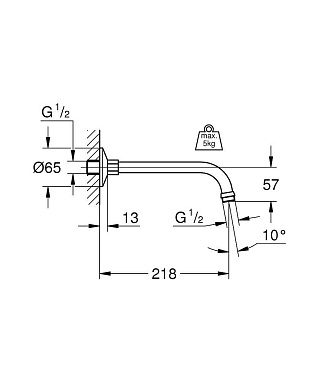 Держатель для верхнего душа GROHE 27406000 хром