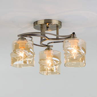 Люстра потолочная Eurosvet Brice 30158/3 античная бронза 40Вт 3 лампочек E27