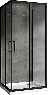 Угловое ограждение Abber Schwarzer Diamant AG02090B-S90B 195х90см стекло прозрачное