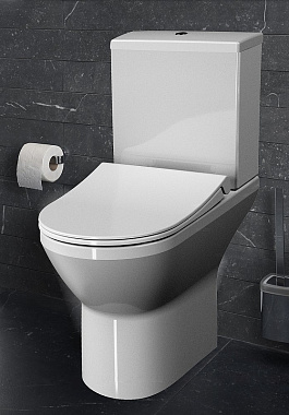 Унитаз напольный VITRA Integra Round 9833B003-7206 безободковый с микролифтом